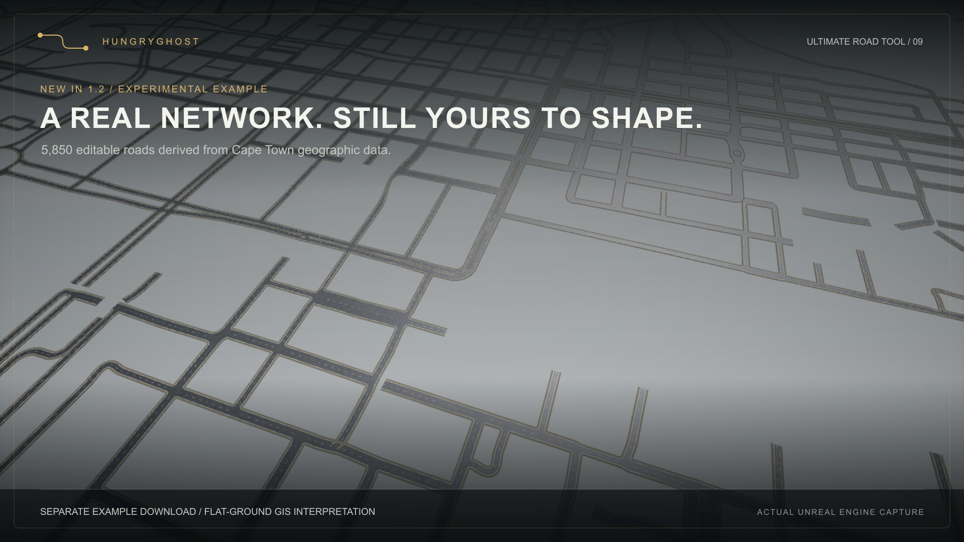 The experimental Cape Town network with 5,850 editable roads in Unreal